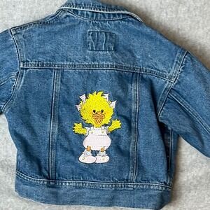 VTG Denim Jacket Toddler Girl 2t Embroidered Duck‎ 24mo See Measurements 90s y2k